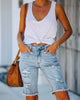 Distressed Pockets Denim Shorts Women
