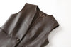 Women Leather Office Vest in Genuine Sheepskin