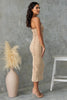Women Slim Strapless Denim Midi Dress Bodycon