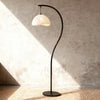 Vintage arc fabric shade floor lamp