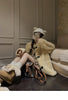 Women’s Full Wool Fur Coat Corn Yellow Shearling Winter Jacket