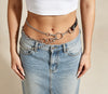 Women’s Silver Tone Waist Chain Jewelry with Layered Rings