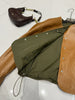 women leather jacket with round neck snap buttons