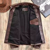 Men’s Retro Waxed Cowhide Leather Jacket