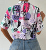 womens drop shoulder short sleeve shirts