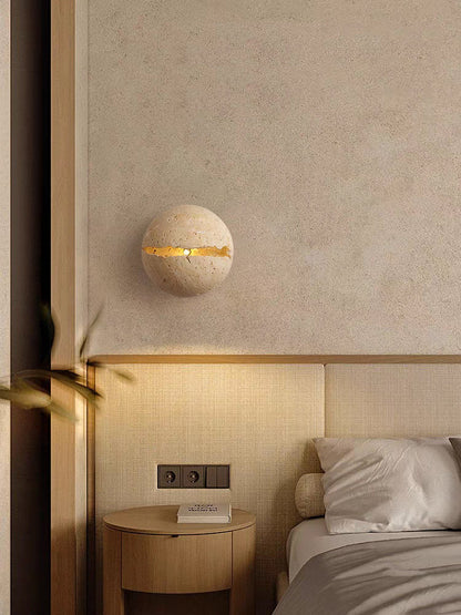 Wabi-Sabi Cave Stone Wall Lamp Nordic Yellow Light Fixture