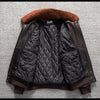 Men’sAviator Leather Flight Jacket with Fur Collar