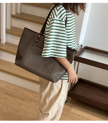 Full Grain Leather Tote Bag Office Shoulder