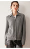 Women’s 100% Pure Cashmere Lapel Zip Cardigan