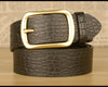 Men Leather Belt with Copper Buckle Crocodile Pattern