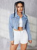 Women Drop shoulder cropped jean denim jacket