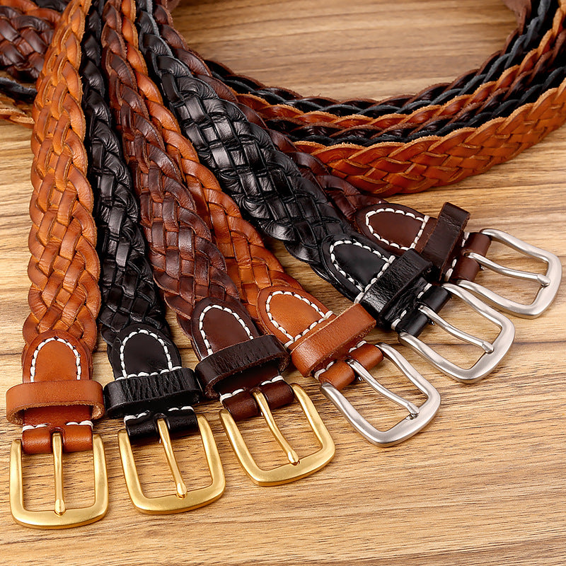 Braided Real Leather Belt For Women