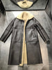 Women’s Oversized Real Fur Leather Trench Coat