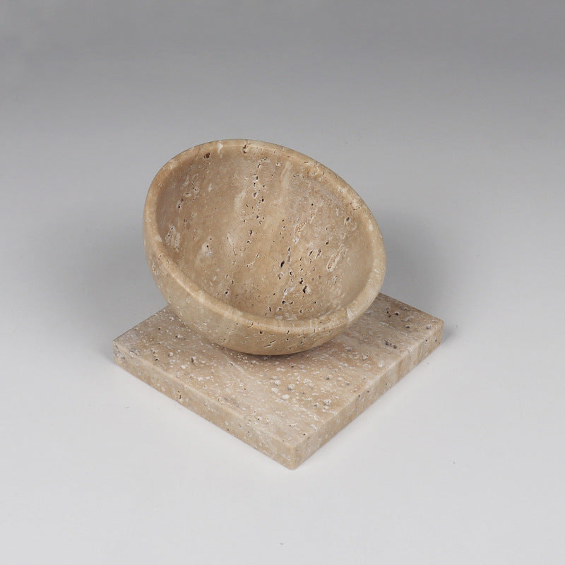 European Natural Marble Flower Pot Succulent Planter Indoor Stone Bowl