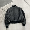Women Leather Bomber Jacket Black Slim Fit Moto Coat