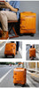 Leather Carry On Suitcase Trolley Case with Spinner Wheels