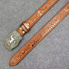 Men’s Western Cowboy Leather Belt with Horse Buckle