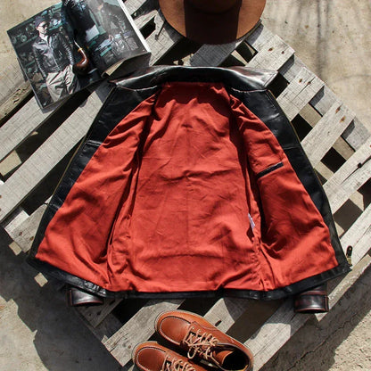 Men’s Waxed Cowhide Leather Jacket