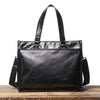 Leather Men's Business Laptop Briefcase with Shoulder Strap