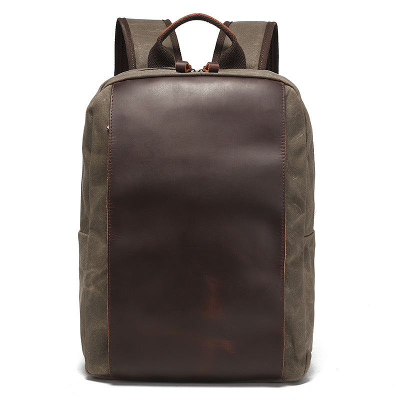 Canvas Laptop Backpack with Luggage Sleeve and 15.6 Inch Storage