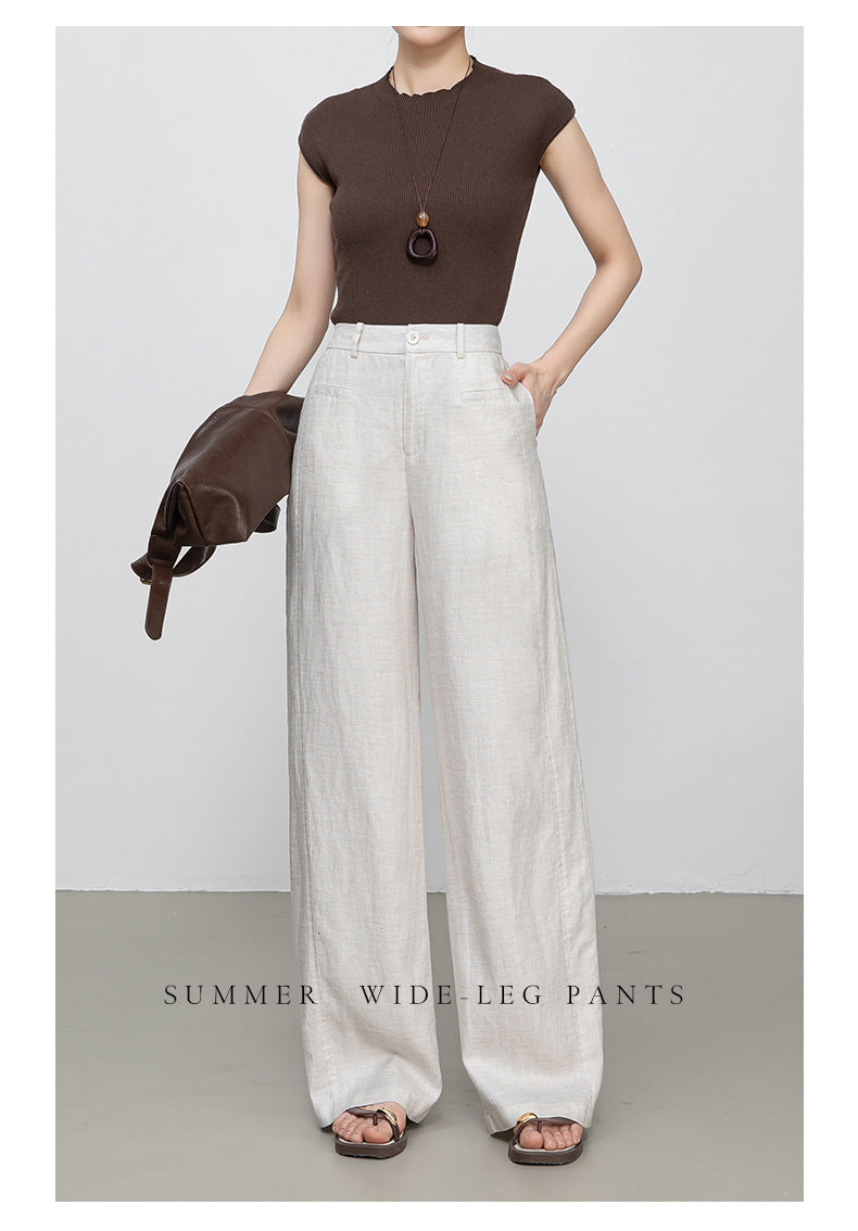 Casual Slacks with high waist summer drape