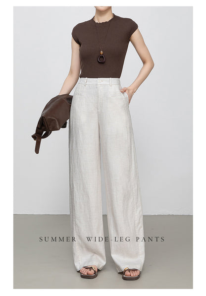 Casual Slacks with high waist summer drape