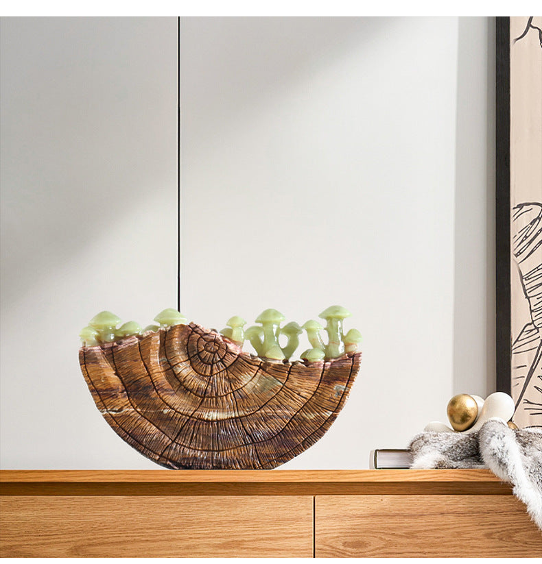 Natural Jadeite Mushroom Marble Ornament