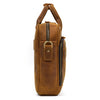 Real Leather Office Bag with Rear Trolley Strap