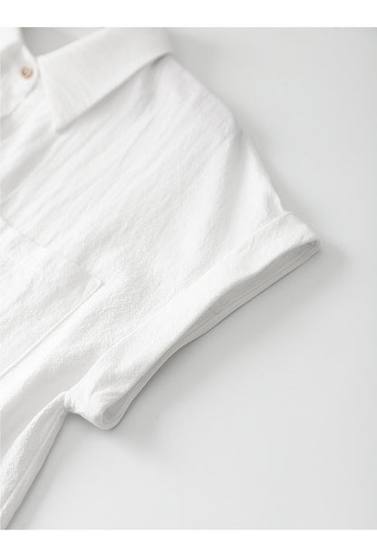 white button down shirt short sleeve women's