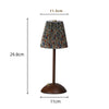 Rechargeable Retro Floral Table Lamp Walnut Base