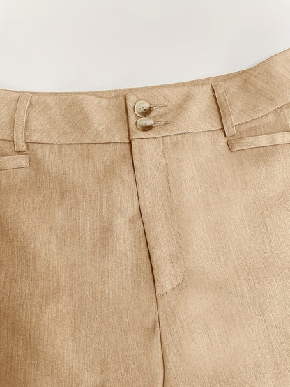 Women’s High Waist Straight Baguette Pants Tapered Long Trousers