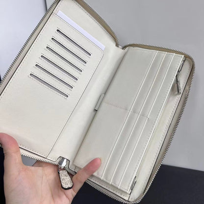 White Genuine Crocodile Leather Long Wallet