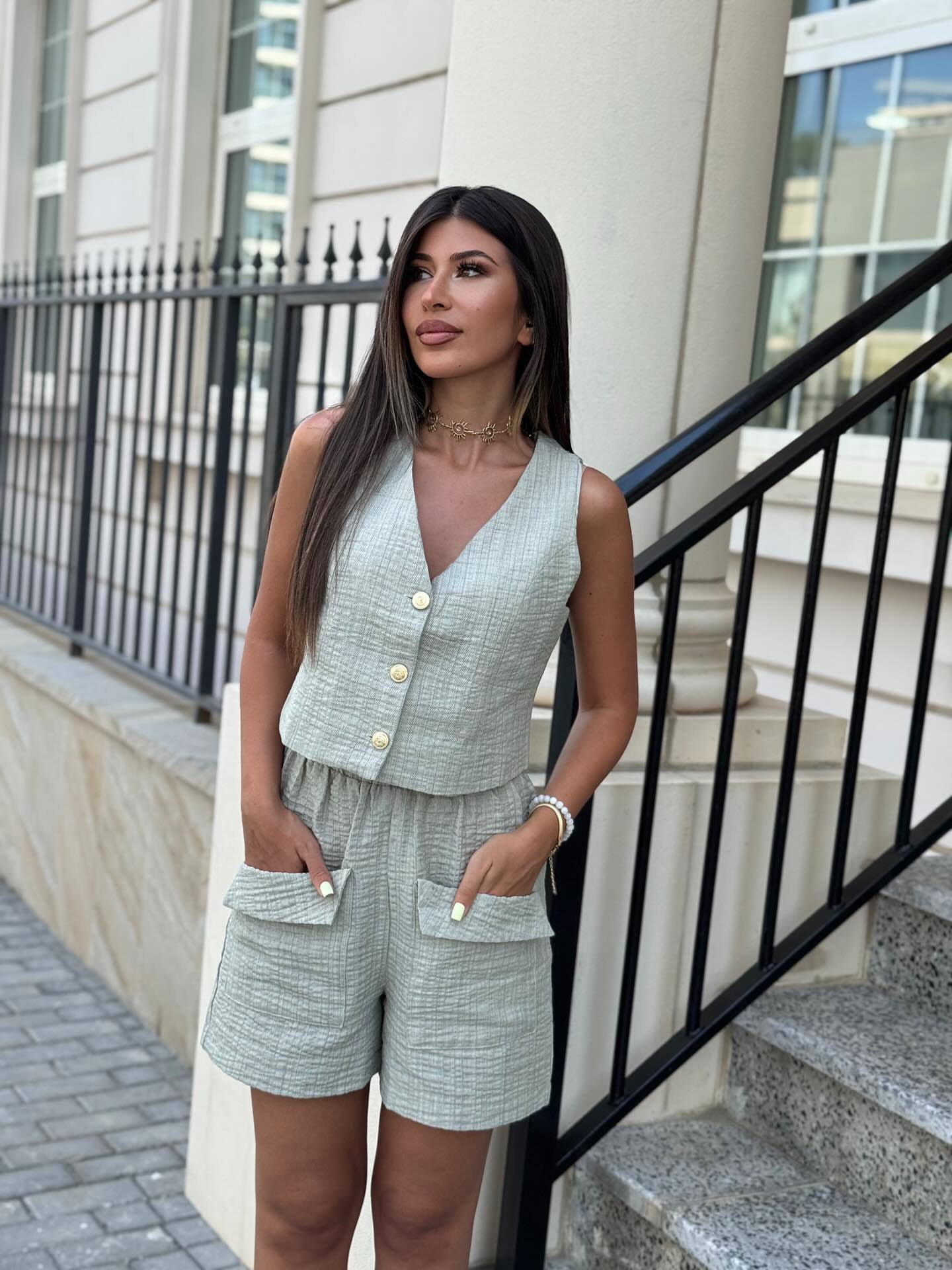 Women Sleeveless Tank Top And Shorts Set