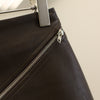 Leather Mini Skirt with Asymmetrical Front Zipper