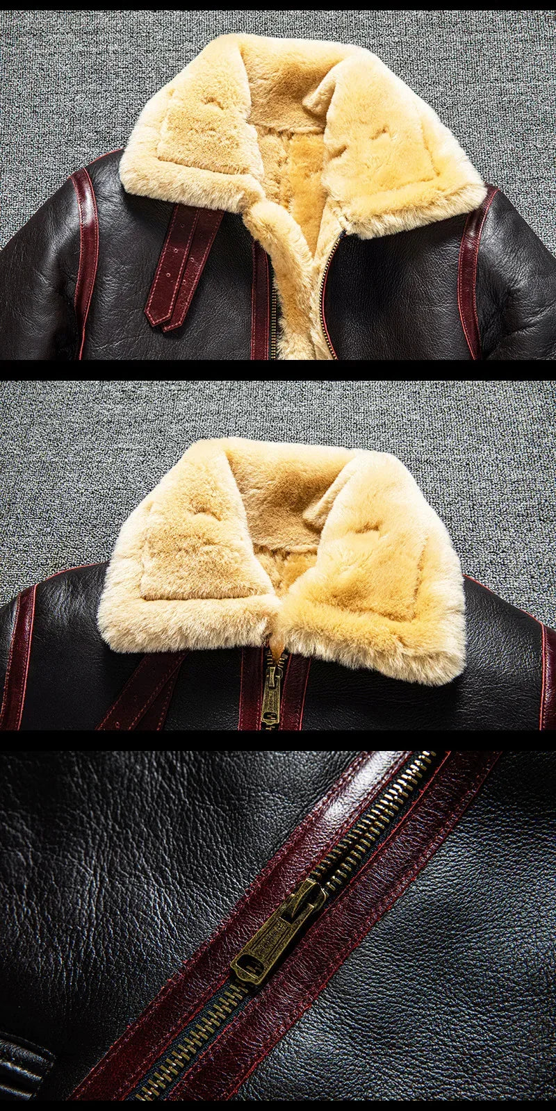 Men’s B3 Shearling Aviator Jacket Black Leather