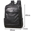 Men’s Leather Backpack with Trolley Sleeve Travel Laptop