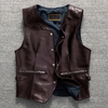 Men Vintage Brown Genuine Leather Vest