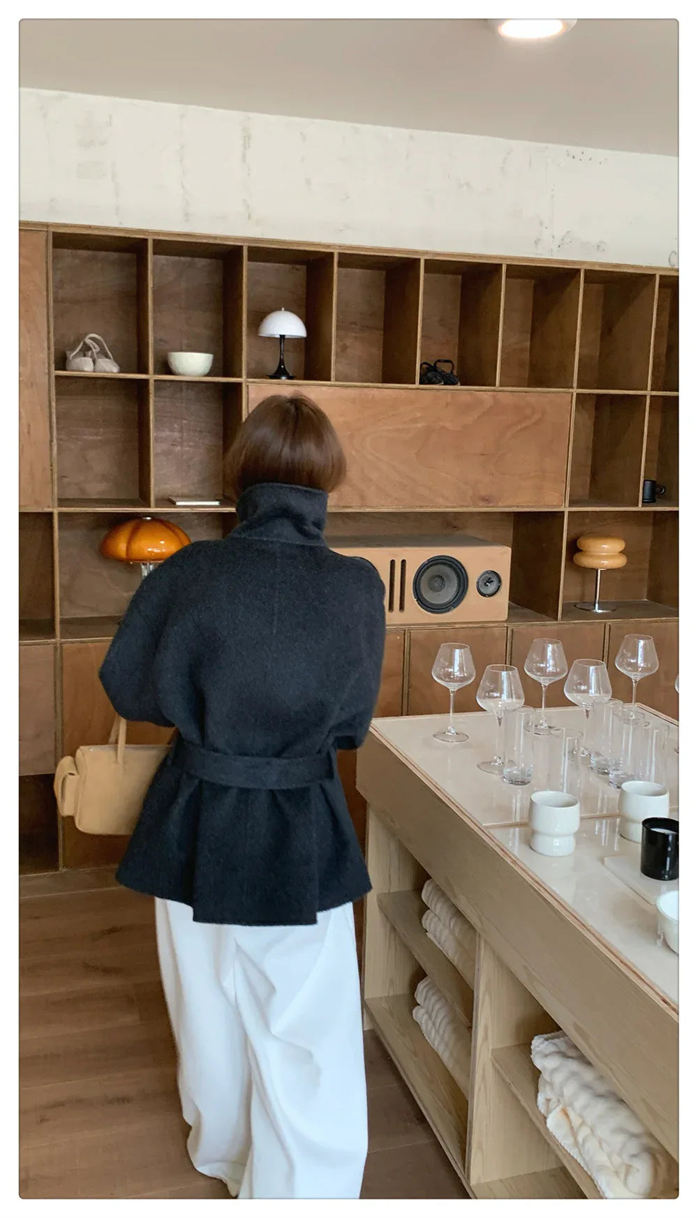 Short Double-Sided Hand-Sewn Wool Coat