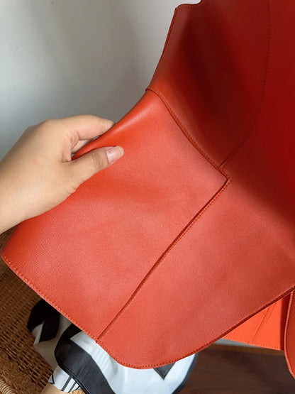 Women’s Red Sheepskin Leather Riding Vest