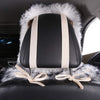 Long Hair Sheepskin Car Seat Cover with Plush Wool Backrest