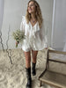 Ruffled Lace-Up Top and Shorts Set for Women Two-Piece Outfit