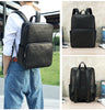 Men Leather Business Backpack With Trolley Sleeve