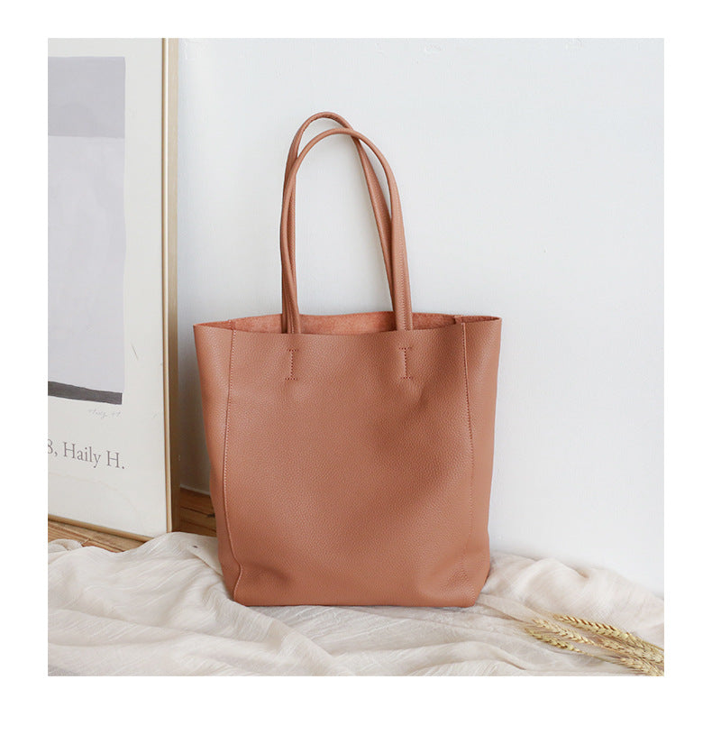 Women Genuine Leather Large Office Tote Bag With Zipper