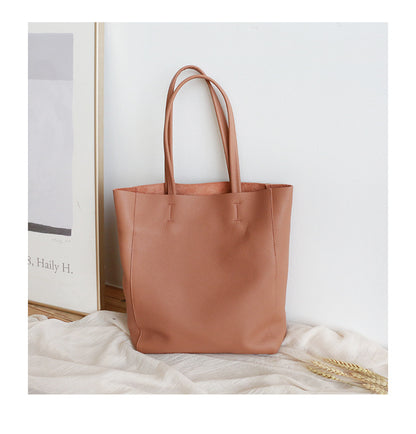 Women Genuine Leather Large Office Tote Bag With Zipper