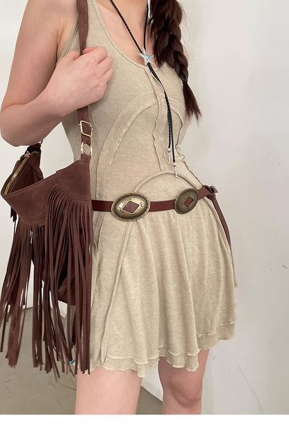 Women’s Faux Leather Western Concho Belt
