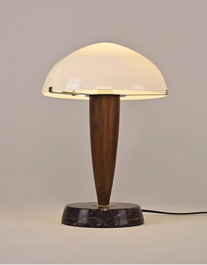 Danish Walnut Marble Glass Table Lamp Nordic Designer