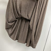 Women Wool Knit Midi Skirt Brown Elastic Waist Pleated Wool Skirt