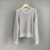 Hollow-Out Sequined 100% Cashmere Knit Sweater for Women