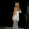 White Lace Two-Piece Backless Spaghetti Strap Set