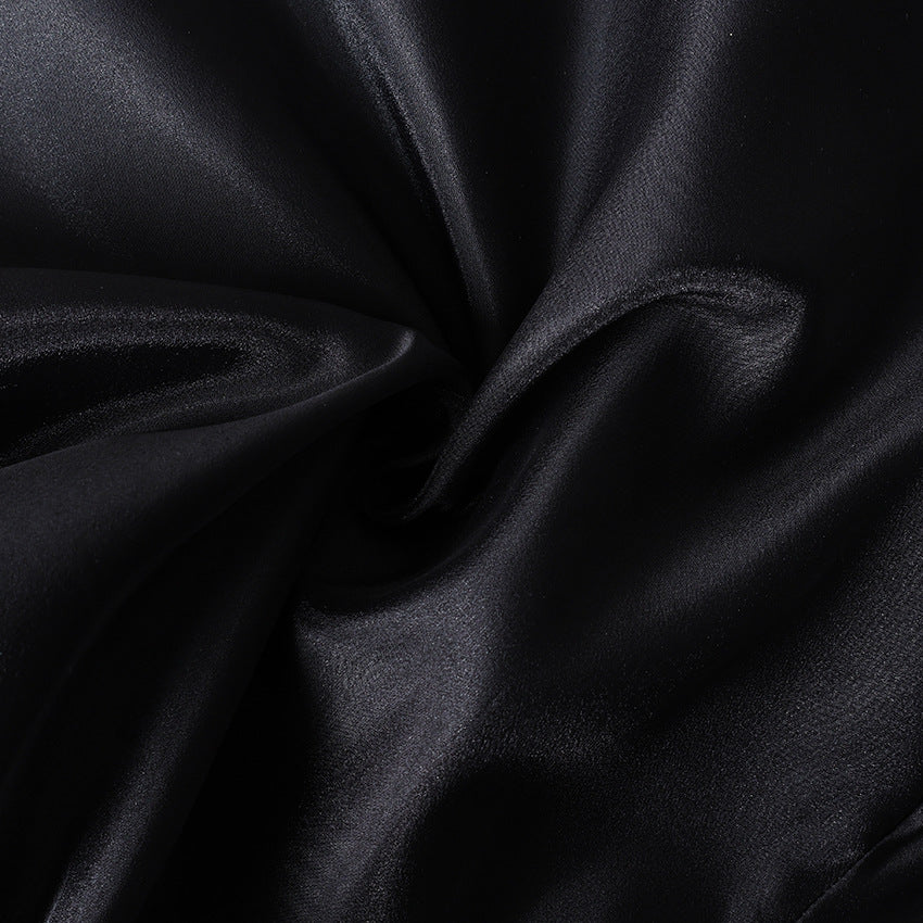 High Waist Sheer Overlay Long Office Skirt